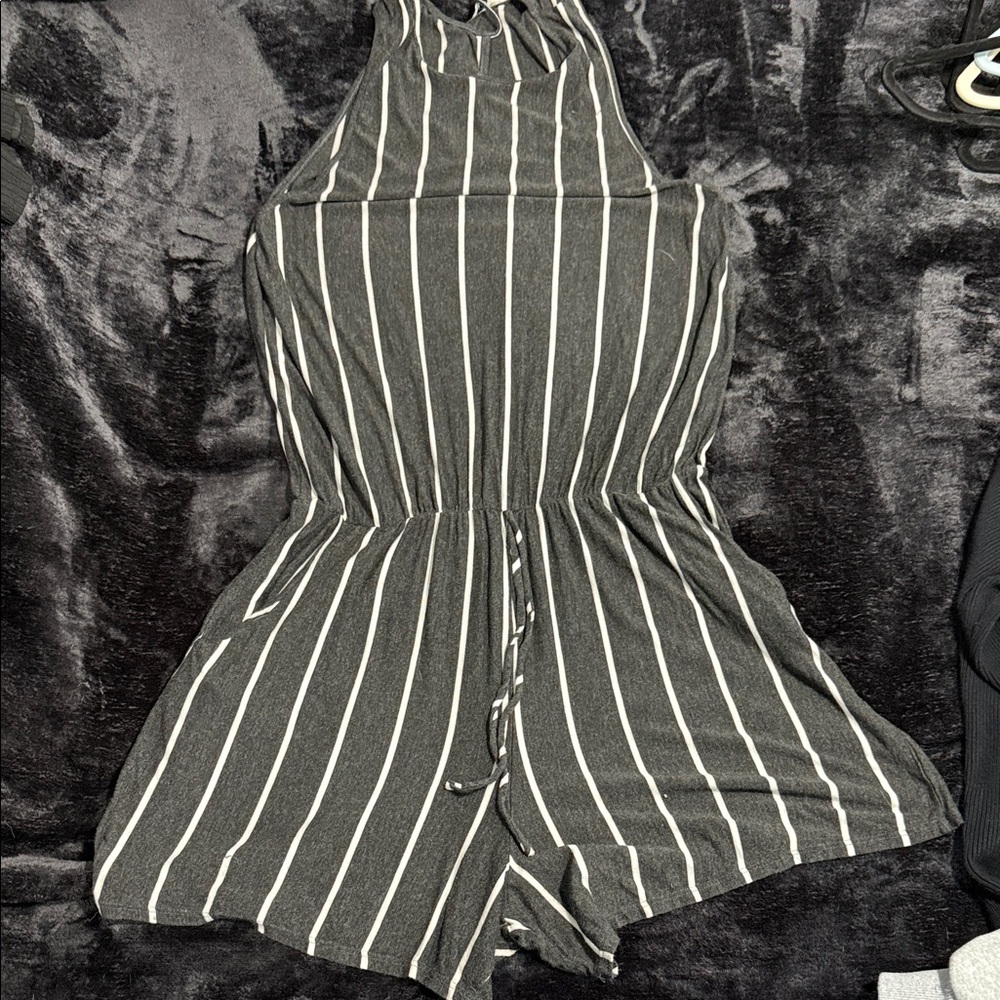 Striped Halter Neck Romper